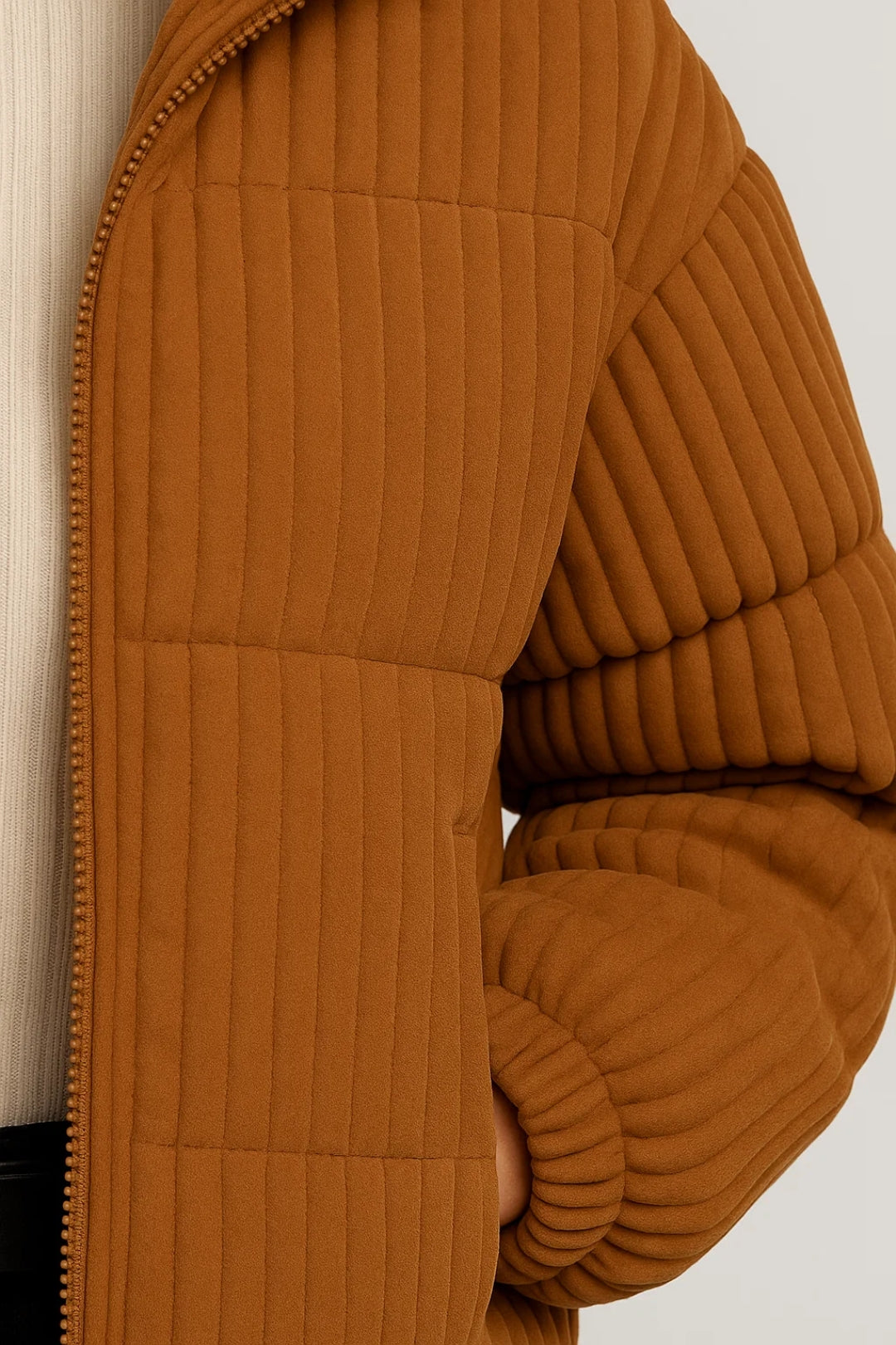 Korte Pufferjas | Damesjack met Ribstructuur | Warm en Trendy