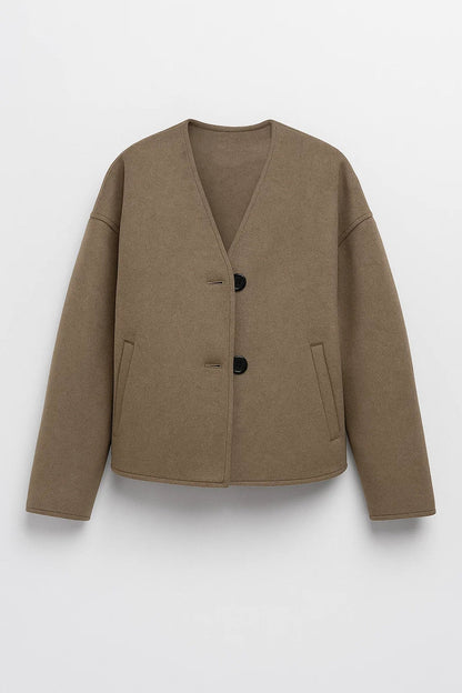Cropped Jassen Collectie | Damesjas met V-hals en Knoopsluiting | Lichtgewicht en Ademend