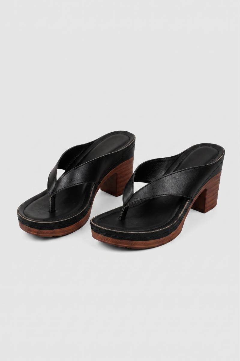Teenslippers Dames - Platform Hak | Elegant — Zwart