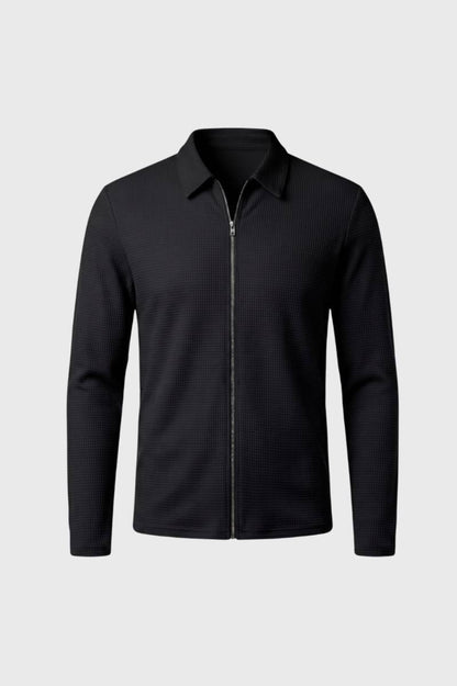 Vest Heren - Ritssluiting | Gestructureerd — Zwart