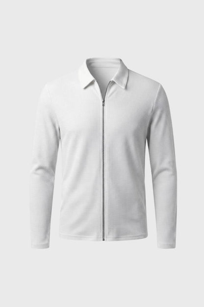 Vest Heren - Ritssluiting | Gestructureerd — Wit