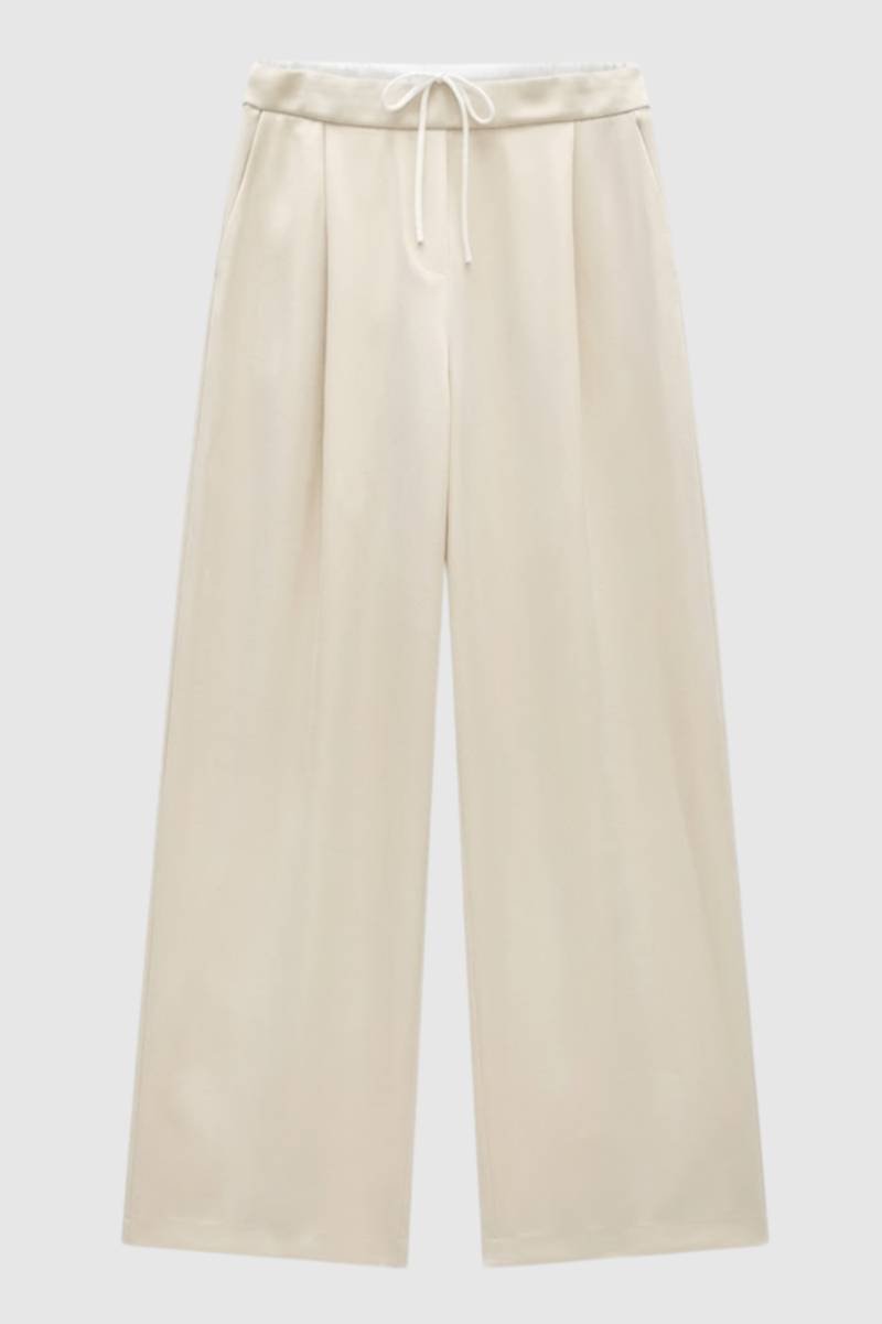 Wijde Broek Dames - Comfortabele Trekkoord Pasvorm | Relaxed — Crème