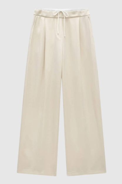 Wijde Broek Dames - Comfortabele Trekkoord Pasvorm | Relaxed — Crème